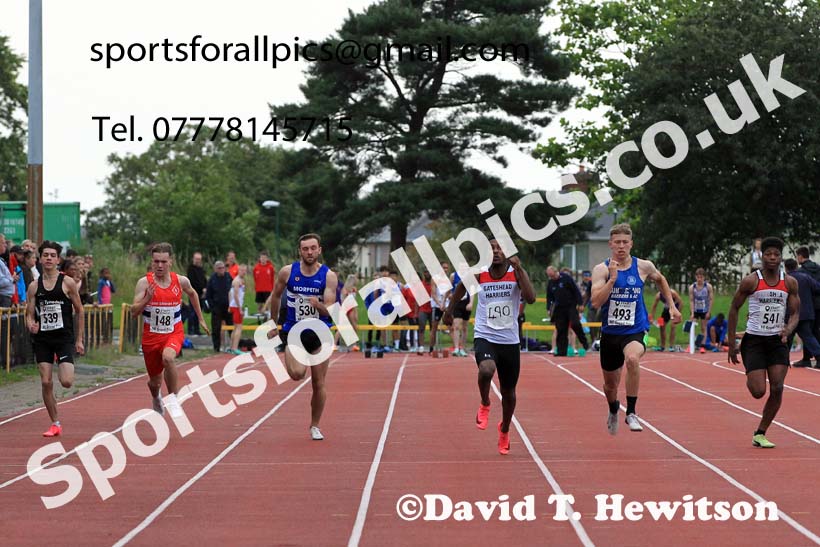 100 metres, 2023 NEGP 5 Monkton, Wed, July 26th. Photo: David T. Hewitson/Sports for All Pics